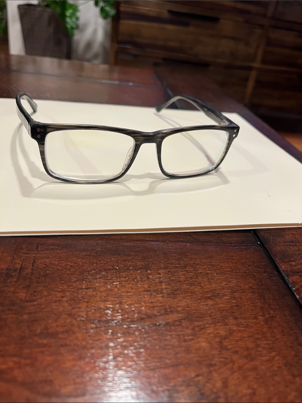 Men's Rectangular Black/Gray Frame Glasses - Lightweight Everyday Style